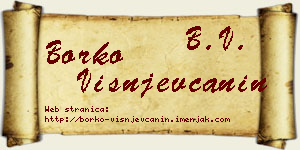 Borko Višnjevčanin vizit kartica